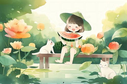 插画吃瓜少女视频,揭秘短视频中的趣味与魅力